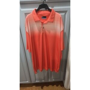 PGA Tour Mens XXL Orange White Gradient Chevron Performance Golf Polo Shirt
